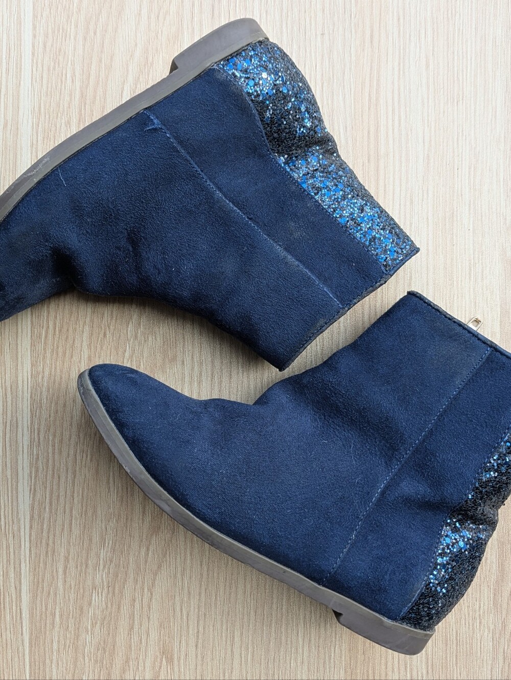 J.Crew Girls' Navy Glitter Back Boots